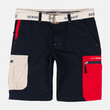 Red Pocket Shorts Navy