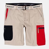 Red Pocket Shorts Beige