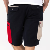 Red Pocket Shorts Navy