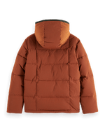 Hooded Puffa Jacket Burned Orange