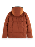 Hooded Puffa Jacket Burned Orange