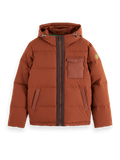 Hooded Puffa Jacket Burned Orange