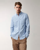 Peter Lt Flannel Shirt Light Blue Melange